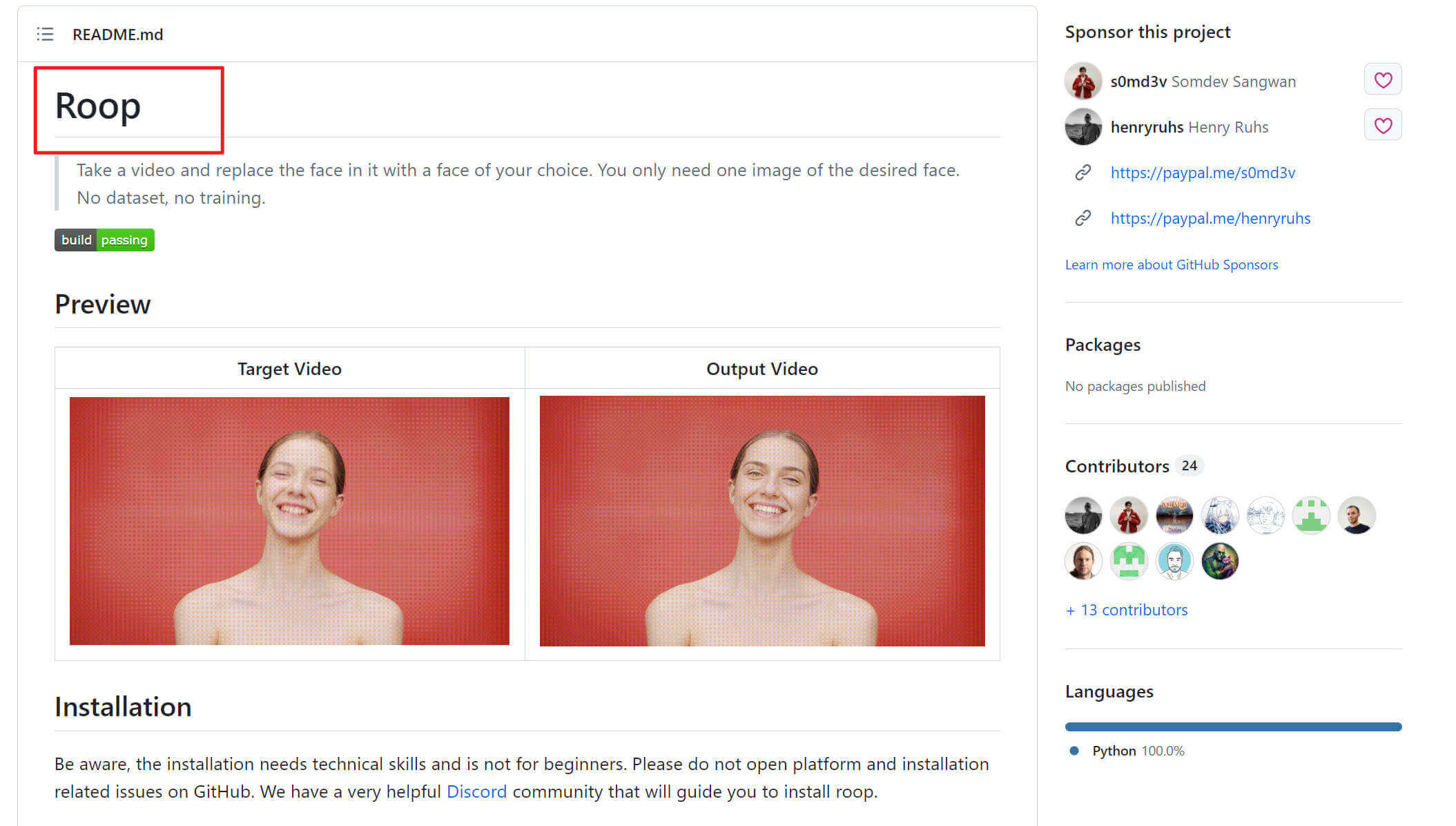Face Swap — AI换脸工具离线版，一键更换视频/图片人物脸部！ROOP 