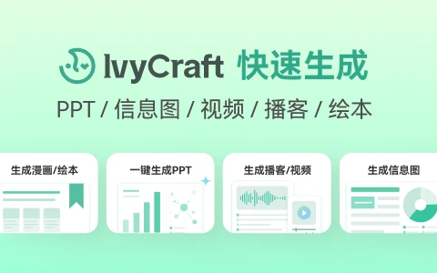 IvyCraft：一份资料，直接生成 PPT、信息图、播客和视频